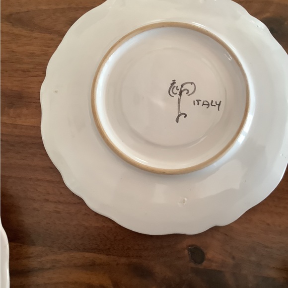 Vintage Cantagalli Italy Hand painted pottery cups and saucers - Picture 7 of 7